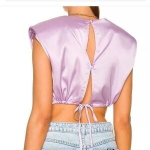 SUPERDOWN Crop Light Purple Top